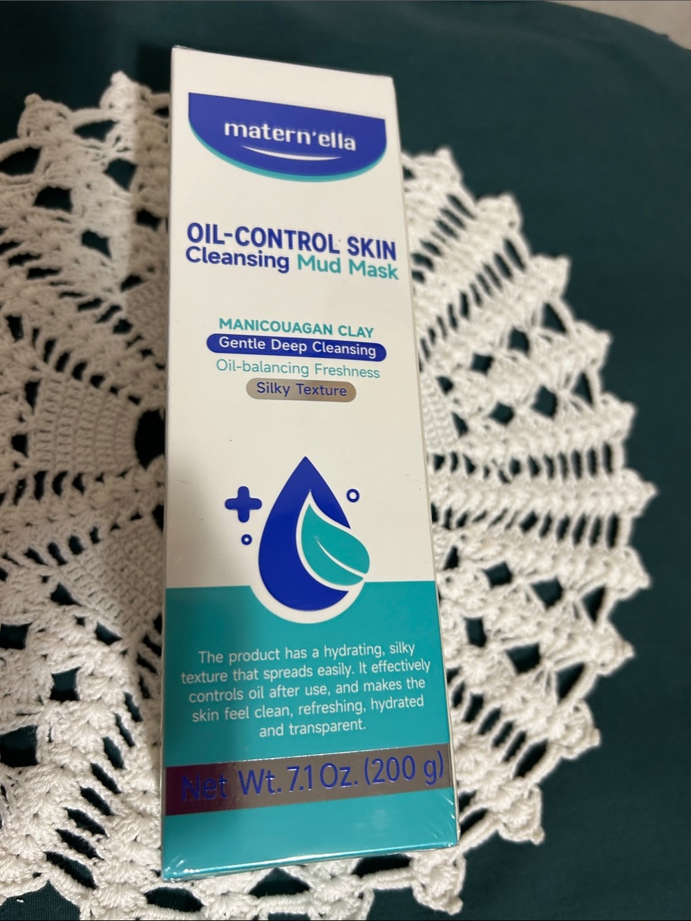 Matern'ella Oil-Control Cleansing Mud Mask - Teal & White